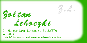 zoltan lehoczki business card